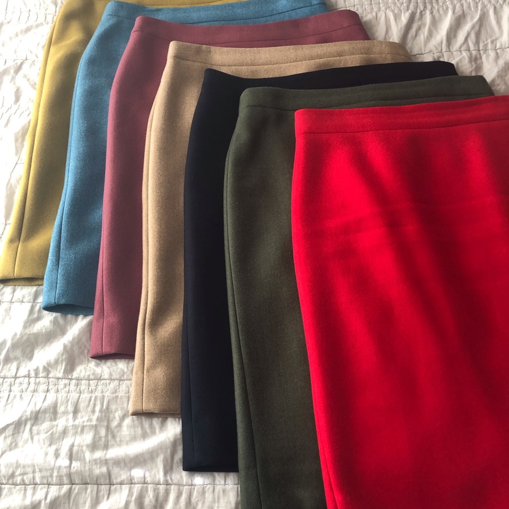 J.Crew No. 2 Wool Pencil Skirt, Tan, Size 8